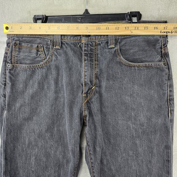 Levis 569 Jeans Mens 33x32 (Fits 34x29) Gray Loose Straight Fit Flap Pocket - Picture 12 of 16